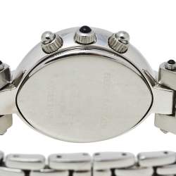 Pre Owned Balmain Silver Stainless Steel Diamond Chronograph Excessive 5831 Women's Wristwatch 32 mm