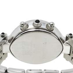 Pre Owned Balmain Silver Stainless Steel and Diamond Excessive Chronograph 5831 Women's Wristwatch 32 mm