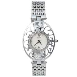 Pre Owned Balmain Mother of Pearl Stainless Steel Diamond 3075 Women's Wristwatch 32 mm