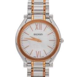 Pre Owned Balmain Mother of Pearl Two-Tone Stainless Steel Euphelia B4158.33.82 Women's Wristwatch 33 mm