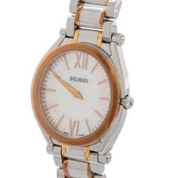 Pre Owned Balmain Mother of Pearl Two-Tone Stainless Steel Euphelia B4158.33.82 Women's Wristwatch 33 mm
