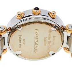 Pre Owned Balmain Mother of Pearl Two-Tone Stainless Steel Balmania Chrono 5638 Women's Wristwatch 38 mm