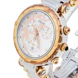 Pre Owned Balmain Mother of Pearl Two-Tone Stainless Steel Balmania Chrono 5638 Women's Wristwatch 38 mm