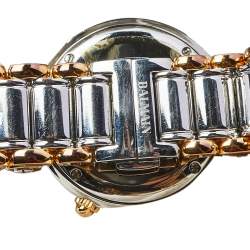 Pre Owned Balmain Mother of Pearl Two-Tone Stainless Steel Balmania Chrono 5638 Women's Wristwatch 38 mm