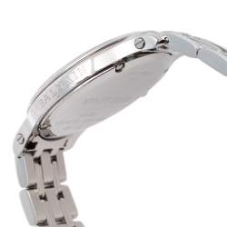 Pre Owned Balmain Mother of Pearl Stainless Steel Diamonds Eria 1855 Women's Wristwatch 34 mm