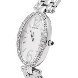 Pre Owned Balmain Mother of Pearl Stainless Steel Diamonds Ovation Mini 3271 Women's Wristwatch 28 mm