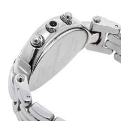 Pre Owned Balmain Mother of Pearl Stainless Steel Diamonds Excessive Chrono 5655 Women's Wristwatch 34 mm