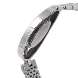 Pre Owned Balmain Mother of Pearl Stainless Steel Diamond Arabesques Bijou 3075 Women's Wristwatch 32 mm