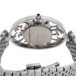 Pre Owned Balmain Mother of Pearl Stainless Steel Diamond Arabesques Bijou 3075 Women's Wristwatch 32 mm