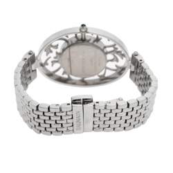 Pre Owned Balmain Mother of Pearl Stainless Steel Diamond Arabesques Bijou 3075 Women's Wristwatch 32 mm
