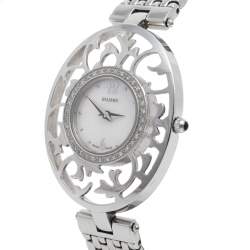 Pre Owned Balmain Mother of Pearl Stainless Steel Diamond Arabesques Bijou 3075 Women's Wristwatch 32 mm