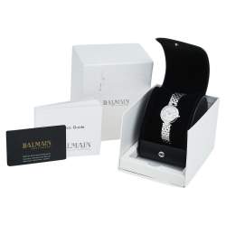 Pre Owned Balmain White Mother of Pearl Stainless Steel Haute Elegance B8071.33.83 Women's Wristwatch 27 mm