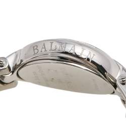 Pre Owned Balmain Mother of Pearl Stainless Steel Diamonds Excessive Chrono 5655 Women's Wristwatch 34 mm