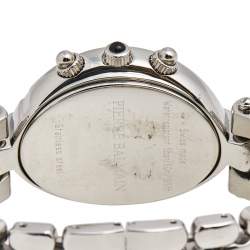 Pre Owned Balmain Mother of Pearl Stainless Steel Diamonds Excessive Chrono 5655 Women's Wristwatch 34 mm