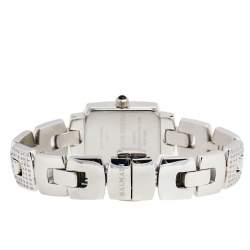 Pre Owned Balmain Mother Of Pearl Diamonds Stainless Steel Balmya B4011.33.82 Women's Wristwatch 19 mm