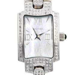 Pre Owned Balmain Mother Of Pearl Diamonds Stainless Steel Balmya B4011.33.82 Women's Wristwatch 19 mm