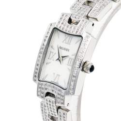 Pre Owned Balmain Mother Of Pearl Diamonds Stainless Steel Balmya B4011.33.82 Women's Wristwatch 19 mm