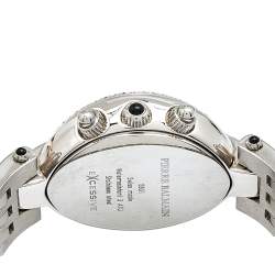 Pre Owned Balmain Silver Stainless Steel Diamond Chronograph Excessive 5831 Women's Wristwatch 32 mm