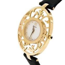 Pre Owned Balmain Mother of Pearl Yellow Gold Plated Stainless Steel Satin Arabesques 3070 Women's Wristwatch 32 mm