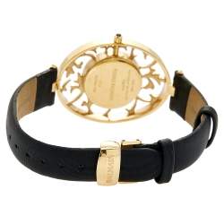 Pre Owned Balmain Mother of Pearl Yellow Gold Plated Stainless Steel Satin Arabesques 3070 Women's Wristwatch 32 mm