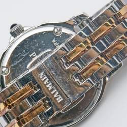 Pre Owned Balmain Silver Two Tone Stainless Steel Downtown B1838.33.16 Women's Wristwatch 29 mm