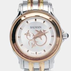 Pre Owned Balmain Silver Two Tone Stainless Steel Downtown B1838.33.16 Women's Wristwatch 29 mm