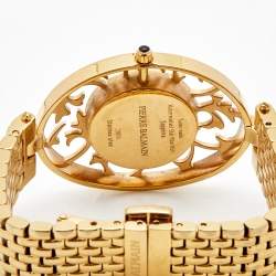 Pre Owned Balmain Black Gold Tone Stainless Steel Arabesques 3070 Women's Wristwatch 32 mm