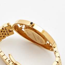 Pre Owned Balmain Black Gold Tone Stainless Steel Arabesques 3070 Women's Wristwatch 32 mm