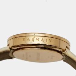 Pre Owned Balmain Mother of Pearl Rose Gold Plated Stainless Steel Satin Orithia B1379.22.84 Women's Wristwatch 30 mm