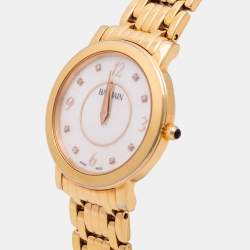 Pre Owned Balmain Mother of Pearl Rose Gold Plated Stainless Steel Tradition B1699.33.84 Women's Wristwatch 29 mm