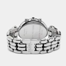 Pre Owned Balmain Mother of Pearl Stainless Steel Diamonds Excessive Chrono B5655.33.83 Women's Wristwatch 34 mm