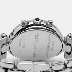 Pre Owned Balmain Mother of Pearl Stainless Steel Diamonds Excessive Chrono B5655.33.83 Women's Wristwatch 34 mm