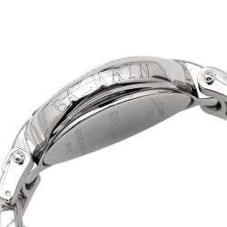 Pre Owned Balmain Mother of Pearl Stainless Steel Diamonds Excessive Chrono B5655.33.83 Women's Wristwatch 34 mm