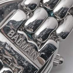 Pre Owned Balmain Mother of Pearl Stainless Steel Diamonds Excessive Chrono B5655.33.83 Women's Wristwatch 34 mm