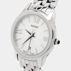 Pre Owned Balmain Mother of Pearl Stainless Steel Tradition B1891.33.82 Women's Wristwatch 34 mm