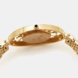 Balmain Mother of Pearl Yellow Gold Plated Stainless Steel Arabesques 3070 Women's Wristwatch 32 mm 