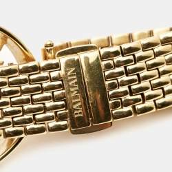 Balmain Mother of Pearl Yellow Gold Plated Stainless Steel Arabesques 3070 Women's Wristwatch 32 mm 