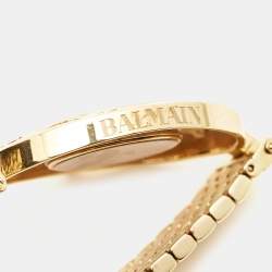 Balmain Mother of Pearl Yellow Gold Plated Stainless Steel Arabesques 3070 Women's Wristwatch 32 mm 