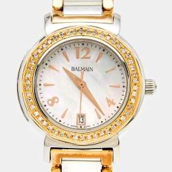 Balmain Mother of Pearl Two Tone Stainless Steel Madrigal B38983384 Women's Wristwatch 29 mm 