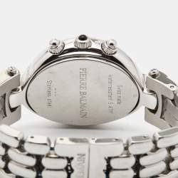 Pre Owned Balmain Mother Of Pearl Stainless Steel Diamond Excessive 5651 Women's Wristwatch 33 mm