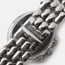 Balmain Mother of Pearl Stainless Steel Diamonds Excessive Chrono B5655.33.83 Women's Wristwatch 34 mm