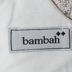 Pre Owned Bambah White Jacquard Camelia Top & Skirt Set S