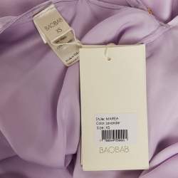 Pre Owned Baobab Lavender Satin One Shoulder Asymmetric Marea Maxi Dress XS