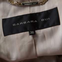 Barbara Bui Bicolor Cashmere Wool and Calf Hair Paneled Long Coat M