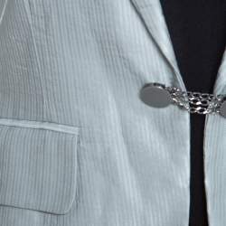 Pre Owned Barbara Bui Pale Grey Linen Blend Pant Suit S