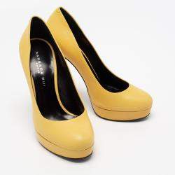 Barbara Bui Yellow Leather Platform Pumps Size 38