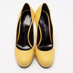 Barbara Bui Yellow Leather Platform Pumps Size 38
