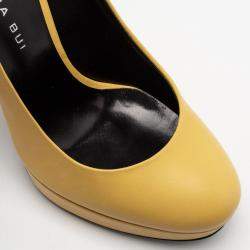 Barbara Bui Yellow Leather Platform Pumps Size 38