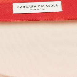 Pre Owned Barbara Casasola Red Silk Sleeveless Midi Dress S