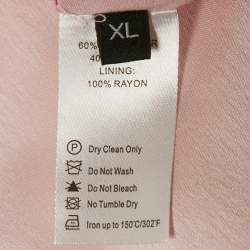 Pre Owned Baruni Pink Satin Sleeve Detail Belted Alchemilla Maxi Dress XL
